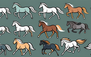 A variety of horse stickers in different styles and colors