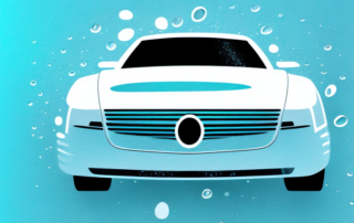 A sleek car with a glossy finish under a protective bubble