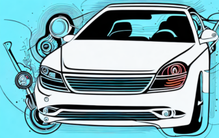 A car in the process of being wrapped in a glossy vinyl film