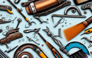 Various tools such as wire brushes