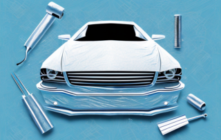 A car halfway through the process of being wrapped in foil