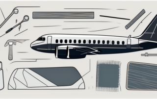 An airplane cockpit with visible scratches