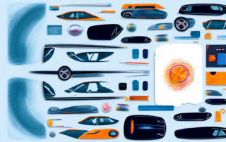 A car dashboard with visible scratches and different tools like a soft cloth