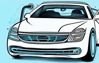 A car in the process of being painted with rollers