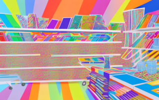 A vibrant shop filled with a variety of colorful foils