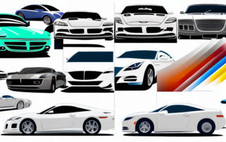 A variety of cars in different colors