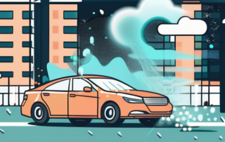 A car undergoing an ozone cleaning process