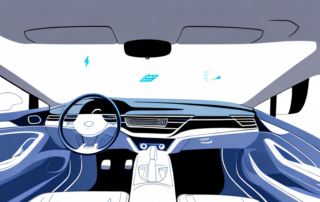 The interior of a car with cleaning tools like a vacuum cleaner