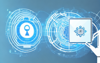 Two computers exchanging encrypted messages