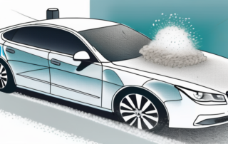 A car being cleaned with a trockeneisreinigung (dry ice cleaning) machine