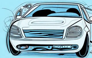 A car with visible scratches being repaired using various auto repair tools