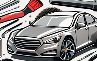 A bottle of meguiars polish next to a shiny