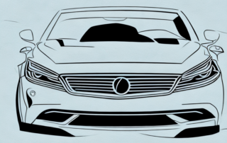 A stylish car adorned with various elegant and creative decorations