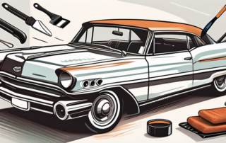 A vintage car with a glossy finish