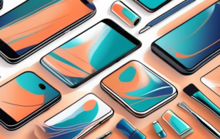 A smartphone with a gleaming display