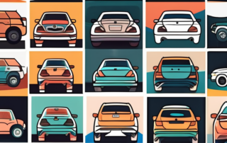 A variety of unique and colorful horse stickers on the back of a car