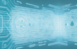 A lock transforming into digital data