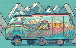 A berg kettcar adorned with various colorful and exciting stickers