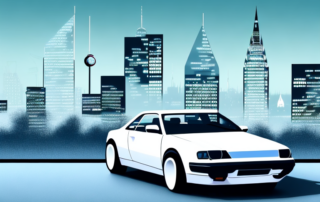 A car being wrapped in a glossy