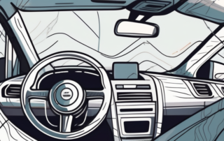 A car dashboard with visible scratches