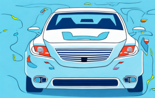 A car in a professional paint booth