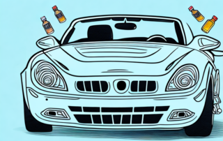 A convertible car with its top down