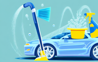 A private property with a car being washed