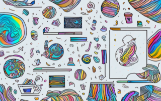 A cozy and creatively decorated room with various types of colorful and artistic foil designs on furniture and walls