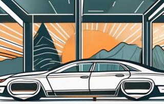 A car parked under the sun with radiant beams