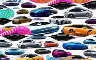 A variety of cars with different