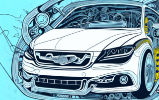 A car being professionally wrapped in a workshop setting