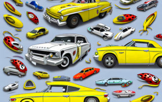 A variety of cars decorated with humorous and creative decals