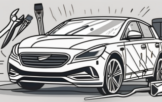 A car with deep scratches on its surface