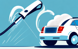 A high-pressure steam cleaner in action