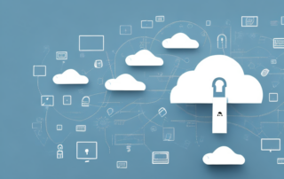 A cloud with a padlock symbolizing encryption