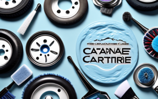 Various car care products such as tire shine