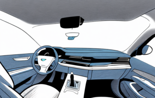 A car interior with a portable heater placed on the seat