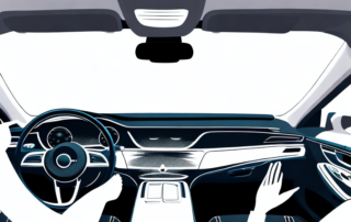 A car interior elegantly enhanced with carbon foil detailing on the dashboard