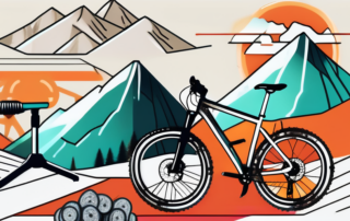 A mountain bike with different sections marked