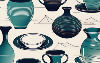 Various ceramic items like vases