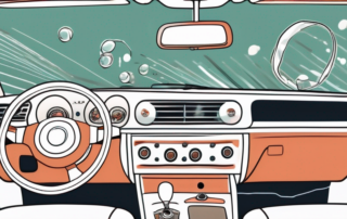 An interior of a car highlighting various plastic parts such as the dashboard