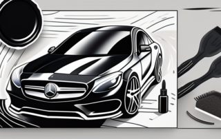 A mercedes car with a glossy piano black finish