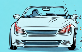 A convertible car with its top down