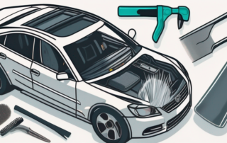 A car with visible scratches on its plastic parts