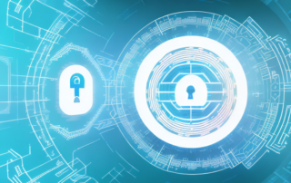 A secure vault with digital data symbols flowing into it