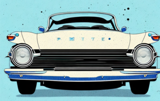 A vintage car being polished