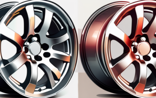 A set of car rims with a can of spray foil next to them