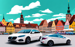 A variety of cars with different