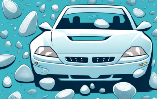 A car with a protective film on its windshield