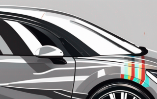 A 3m paint protection film being applied on a sleek car